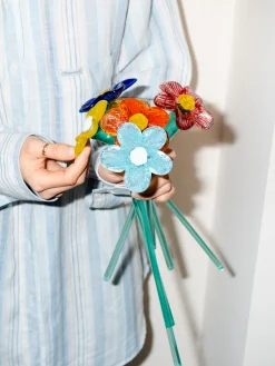 Clearance HOFF MOUTHBLOWN CRYSTAL FLOWER YELLOW