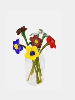 Clearance HOFF MOUTHBLOWN CRYSTAL FLOWER YELLOW