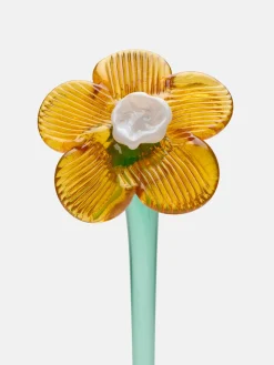 Sale HOFF MOUTHBLOWN CRYSTAL FLOWER MUSTARD