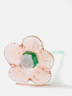 New HOFF MOUTHBLOWN CRYSTAL FLOWER CREAM